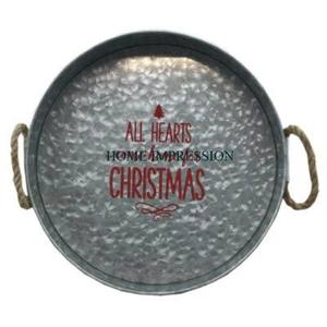 Premium New Arrival <b>Food</b> Safe Serving Tray Trending Designing Grey Color Galvanized Material <b>Food</b> Serving Tray <b>For</b> Kitchen Ware - Product Image 2