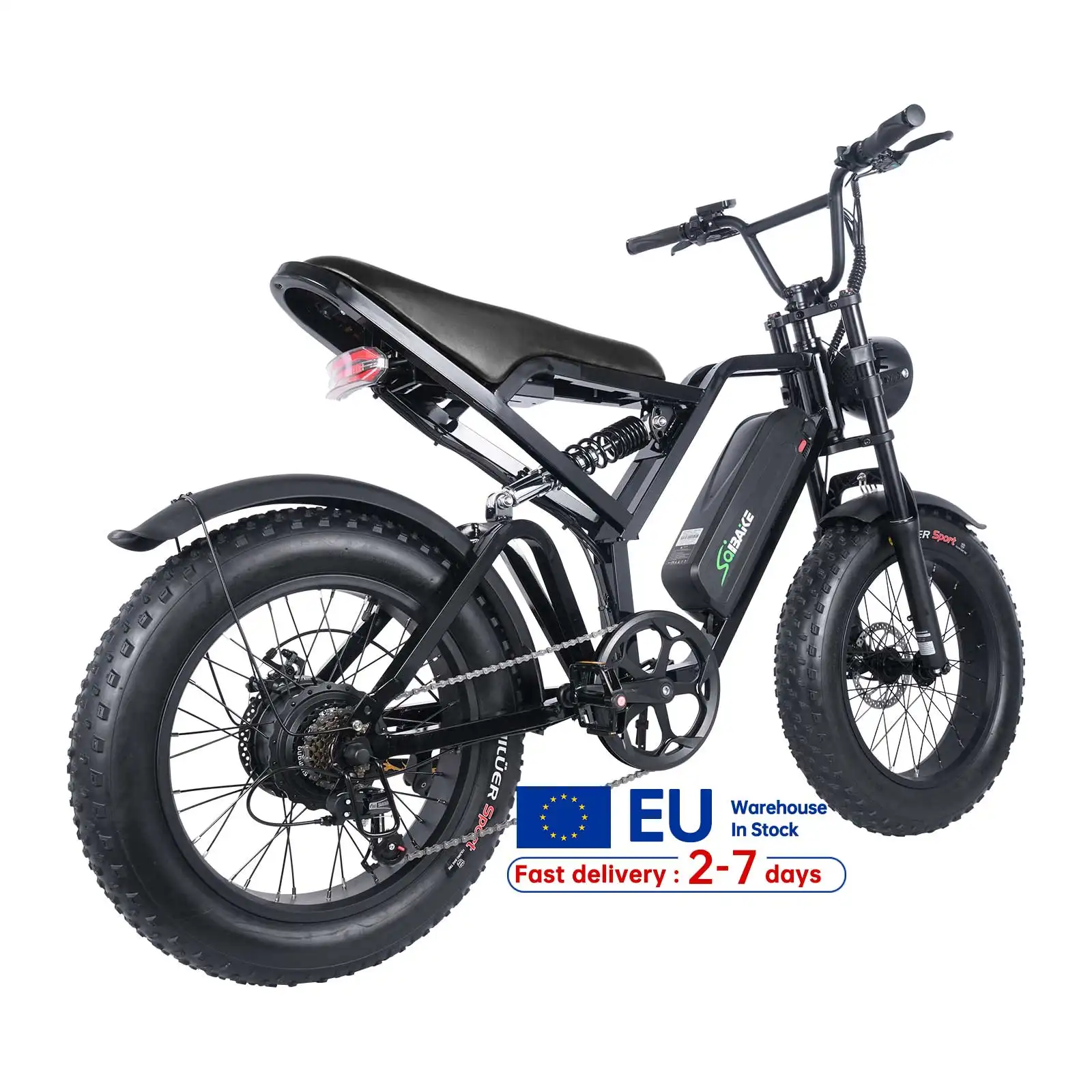 Vélo de montagne électrique rétro super puissant 73 gros pneus 20 pouces 750W E-bike 48V 15AH longue portée Fatbike entrepôt UE Pologne