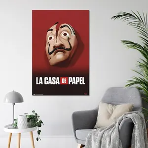 Affiche de l'opération Money Heist moderne, en toile avec cadre noir pour décoration murale - Product Image 4