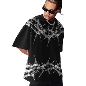 Camiseta de punto extragrande personalizada al por mayor 2026 para hombre, de alta calidad, transpirable, 100% algodón, antiarrugas, manga corta - Product Image 3