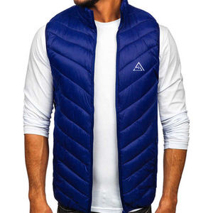 Gilet d'hiver sans manches pour homme en polyester 100 % de haute qualité à séchage rapide, col montant, vente en gros - Product Image 1