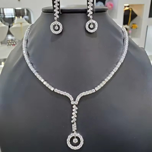 Fully White Marquise Shaped Moissanite Diamond Necklace With Earrings Customized Jewelry Beautiful Necklace Beat Gift for Women - Product Image 1