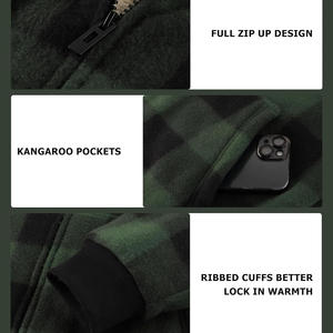 เสื้อฮู้ดขนแกะซิปเต็มของผู้ชาย (มีขนาดใหญ่ & สูง) - Product Image 4