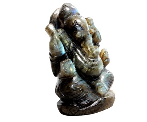 Sculpture de figurine en labradorite naturelle sculptée à la main, 8 pouces de haut, en pierre précieuse, décoration d'intérieur, objet de collection, cadeau spirituel pour autel - Product Image 1