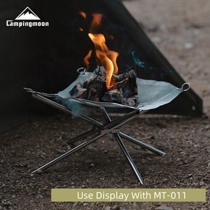 Grille de barbecue de <span class=keywords><strong>camping</strong></span> en plein air, filet de feu en acier inoxydable, support de foyer, grille de feu de camp portable, poêle à bois pour la randonnée - Product Image 4