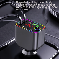 Chargeur de Voiture Double USB 3.1A Émetteur FM BT 5.3 PD 18W Type-C Lumière Ambiante Colorée Lecteur de Musique MP3 Allume-Cigare 5V/1A