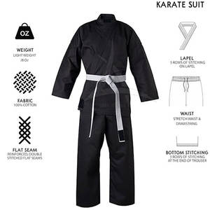 ชุดเครื่องแบบคาราเต้ BJJ ทำจากผ้าฝ้ายน้ำหนักเบาระบายอากาศได้โลโก้ด้านหน้า - Product Image 6