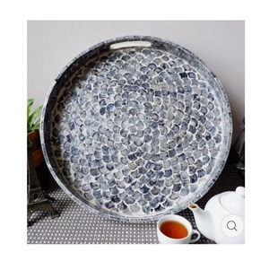 Platos para servir de chocolate para mesa, decoración para todos los eventos, bandejas para servir alimentos, bandeja de nácar, Bandejas para servir té y café - Product Image 3