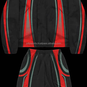 Ensemble coupe-vent deux pièces à la mode avec logo personnalisé Ensemble coupe-vent en polyester pour hommes Survêtements - Product Image 6