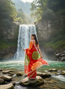 Dernier modèle de sari en georgette super pure avec imprimé Bandhani Jodhpur et magnifique travail de pita - Product Image 4