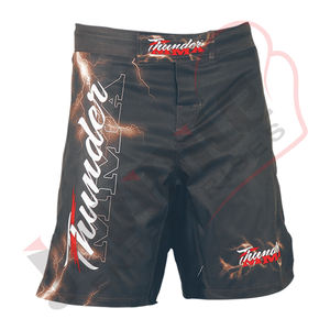 Shorts de MMA en polyester avec logo personnalisé, sublimés, élastiques, mi-longs, vêtements d'entraînement d'arts martiaux, design simple, entraînement sportif - Product Image 2