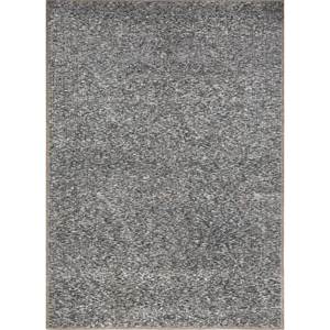 Alfombra Abstracta de Lana Gris y Negra Anudada a Mano para Decoración del Hogar Estilo Boho para Sala de Estar o Pasillo -AKWT-1059 - Product Image 1