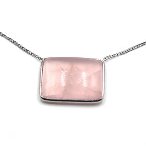 สร้อยคอเงินสเตอร์ลิง925สวยงามพร้อมโรสควอตซ์เครื่องประดับงานแต่งงานแบบมินิมอล NL0260-GS ของขวัญทองคำขาว - Product Image 3