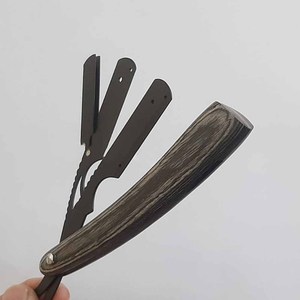 Venta al por mayor de suministros de peluquero profesional de acero inoxidable mango de madera maquinilla de afeitar recta de peluquero maquinilla de afeitar recta - Product Image 2