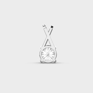 Lab Grown Round Cut <b>Diamond</b> Pendant with Pave Bail in 14K Yellow/White/Rose Gold Rhodium Plated Women's <b>Jewelry</b> - Product Image 4