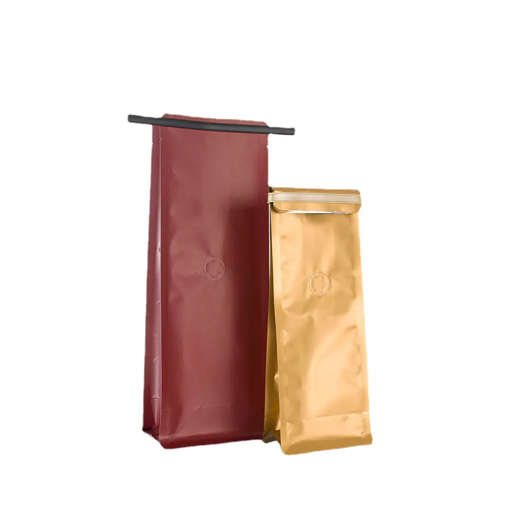Wholesale Custom 12oz 1lb Aluminizing Material Packaging Printing Logo Tin Tie Valve Double Seal Coffee Packaging Bag