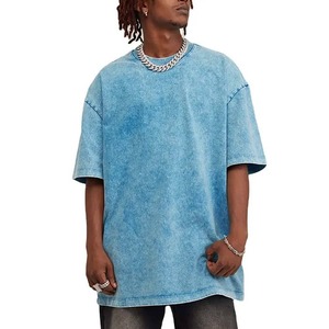OEM Custom High Street <b>Black</b> Hip Hop Custom logo Oversized Acid Wash Tshirt <b>Men</b> Acid Washed t <b>Shirt</b> - Product Image 5