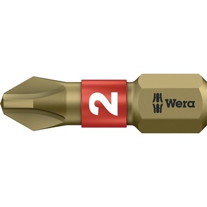 WERA Punta extra dura 851/1 BTH 1/4'' PH 2, destornillador BiTorsion de 25 mm de longitud, paquete de 10 unidades - Product Image 1