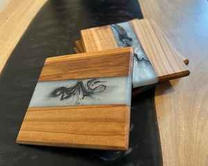 Dessous de verre décoratifs en bois de résine pour la maison et le bureau - Product Image 3