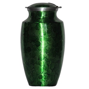 Urnas de cremación para adultos de aluminio de alta calidad con urnas funerarias de metal con acabado de color verde para cenizas humanas - Product Image 1