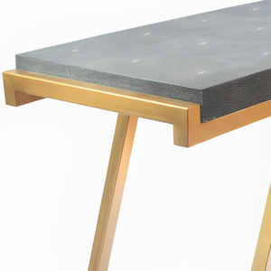 Muebles de estilo moderno de lujo Rectángulo Faux Shagreen Escritorio/Tocador Consola Mesa para sala de estar Hotel Hall de Vietnam - Product Image 4