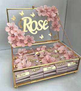 Métal Laiton et boîte en verre couleur or idéal pour le stockage de bijoux, adapté aux cadeaux et à l'organisation - Product Image 2