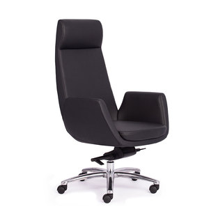 HOM1079-01 Chaise de Direction en Cuir avec Appuie-tête Réglable, Design Ergonomique Contemporain, Revêtement en Cuir PU et Mousse, Hauteur Réglable - Product Image 1