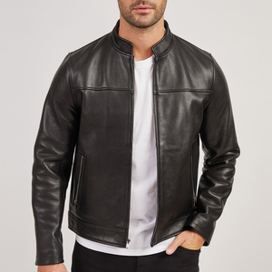 Chaqueta de Cuero Cortavientos Informal Hecha a Medida, Chaqueta de Cuero con Cremallera Cómoda de la Mejor Calidad, Estilo Urbano, Abrigo para Hombre - Product Image 2