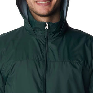 เสื้อแจ็คเก็ตกันลมแบบมีฮู้ดสำหรับผู้ชาย พิมพ์โลโก้ตามสั่ง แขนยาว ระบายอากาศได้ดี เหมาะสำหรับฤดูหนาว สไตล์ฮิปฮอป โลโก้ด้านหน้า ตัดสีตัดกัน - Product Image 4