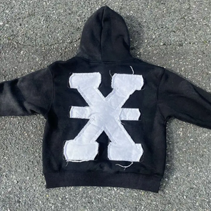 Sweat à capuche en polaire pour homme de haute qualité, logo personnalisé, tendance, broderie délavée, motif uni, impression numérique, respirant - Product Image 2