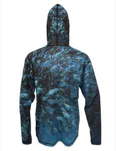 Sweat à capuche de pêche en plein air personnalisé avec design à manches longues, tissu polyester respirant à séchage rapide et caractéristiques de protection UV - Product Image 4