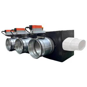 Pleno de Espuma de Poliuretano de 3 Zonas con Amortiguadores Motorizados de 160 o 200 mm, Conexión Lateral VMC para Sistemas HVAC de Lindab - Product Image 1