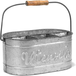 Wholesale Handmade Galvanized Metal Utensils Caddy For Kitchen &Dining Table Utensil Holder - Product Image 5