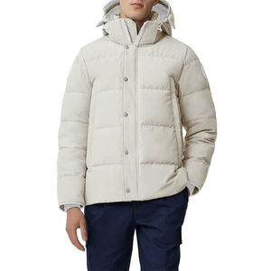 Veste d'hiver rembourrée à capuche pour homme, vente en gros, logo personnalisé, impression OEM, haute qualité, poches chauffantes réversibles - Product Image 1