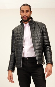 Chaqueta de burbujas de cuero de piel de oveja de calidad superior para hombre, estilo de calle personalizado, cuello alto transpirable, venta al por mayor de invierno - Product Image 4