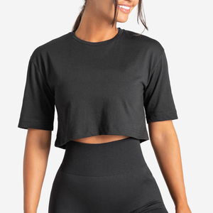 Camiseta recortada cuadrada con logotipo personalizado de alta calidad, Top corto de gran tamaño para mujer, camisetas sin mangas de algodón liso de alta calidad, camisetas de punto de talla grande - Product Image 3