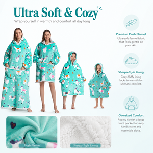 Bulk Custom Every Size Family Bonding <strong>Cosy</strong> Oversized Kangaroo Pockets Fitted Ribbed Warming Winter Woven Hooded Wearable <strong>Blanket</strong> - Product Image 6