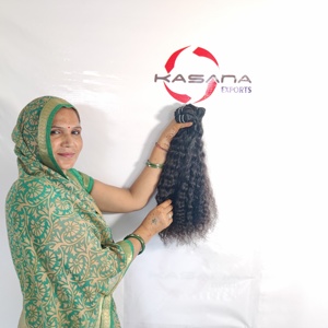 Vente en gros Extensions de cheveux humains non traités 100% cuticules alignées couleur naturelle femmes noires paquet brut vendeurs indiens vierges - Product Image 3