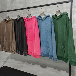 Sudadera con capucha lavada Vintage de peso pesado con logotipo personalizado para hombre, Sudadera con capucha lavada con ácido, Sudadera con capucha de talla grande para hombre - Product Image 2