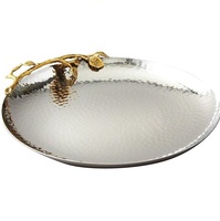 Bol de service pour salade et chocolat au design papillon, en acier inoxydable plaqué or et argent, empilable, écologique, résistant à la chaleur, pour les collations