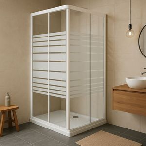 Box doccia a due porte con schermo in cristallo Confez con seta per le dimensioni 66.5-69,5x666. 5-69.5 xh185 cm porte doccia in vetro temperato - Product Image 3