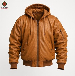 Men's Synthetic Leather Bomber <b>Jacket</b>-<b>Mandarin</b> <b>Collar</b> Motorcycle Coat-OEM Service Fashion Casual Winter <b>Jacket</b> - Product Image 1