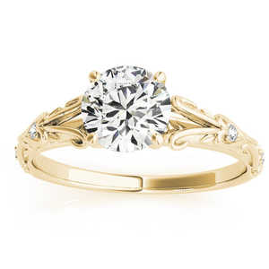 Anillo de Compromiso de Oro Amarillo de 18K con Diamante de 0.03ct, Estilo Antiguo, Elegante y Lujoso - Product Image 1