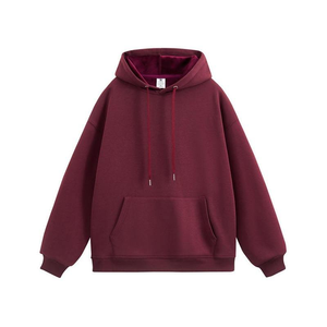 Sweats à capuche et sweatshirts d'hiver unisexes personnalisés en gros avec impression numérique brodée doublés en polaire 100% coton surdimensionné - Product Image 2