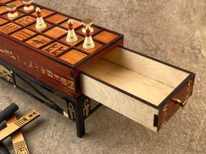 Jeu de société Senet égyptien ancien authentique, artisanal, classique, stratégie, défi mental, divertissement familial, jeu d'intérieur - Product Image 5