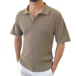 Polo pour homme en tissu de coton doux, manches courtes, vêtement décontracté, qualité supérieure, adapté au travail de bureau, aux sorties quotidiennes et aux voyages - Product Image 1