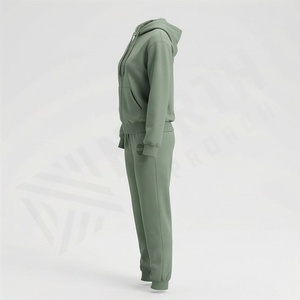 Conjuntos Deportivos de Felpa de Algodón Puro para Mujer, Elegantes, con Etiqueta de Logotipo Personalizable, de Alta Calidad, Suaves y Cálidos para Gimnasio - Product Image 3