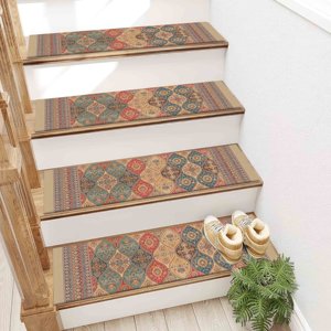 Tapis ethnique, tapis beige, tapis rouge, tapis moderne, tapis personnalisé - Product Image 5