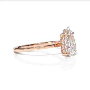 แหวนหมั้นผู้หญิงฮาโลซ่อนรูปทรงลูกแพร์ - Product Image 3