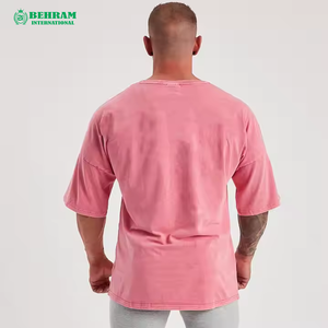 เสื้อยืดคอกลมทรงหลวมสำหรับผู้ชาย น้ำหนักเบา ไหล่ตก ราคาดีที่สุด ผลิตในปากีสถาน เป็นมิตรต่อสิ่งแวดล้อม ผ้าฝ้ายออร์แกนิค 100% ป้องกันการเป็นขุย - Product Image 6